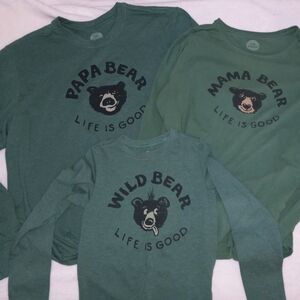 Life is Good Bear Family Shirts